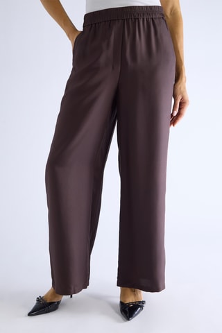 Pantalon en soie - Marron foncé