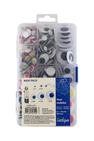 Yeux mobiles adhésifs - Maxi boîte - 500 pièces