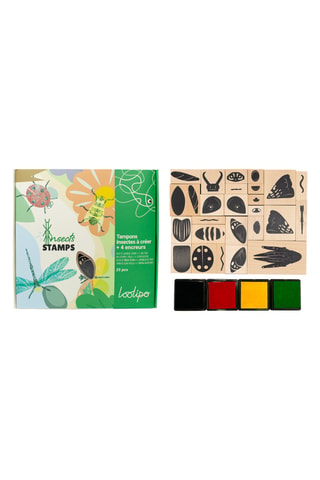 Tampons en bois et encreurs - Insectes - 22 pièces - Dès 3 ans