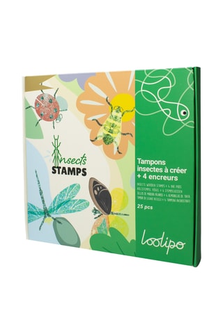 Tampons en bois et encreurs - Insectes - 22 pièces - Dès 3 ans