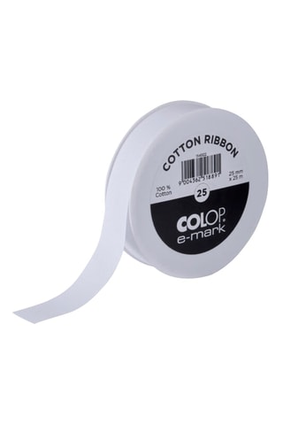Ruban en coton  0,25 x 250 cm - Blanc