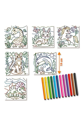 Coloriage par numéros avec crayons feutre - 18 feutres - Dès 3 ans