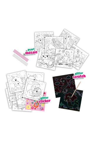 Cahier d'activités de coloriage à paillettes 3-en-1 - 103 pièces - Dès 3 ans