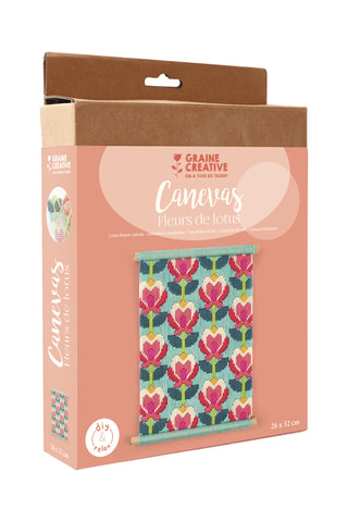 Kit canevas fleurs de lotus - 7 pièces - Dès 14 ans