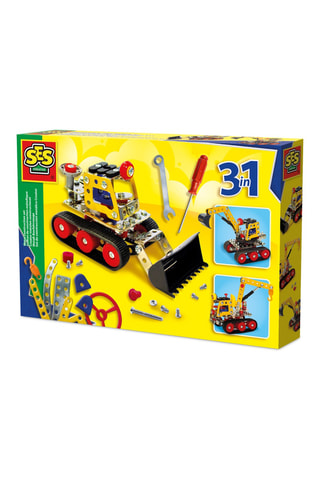 Coffret de construction métallique véhicules de chantier 3-en-1 - 217 pièces - Dès 7 ans