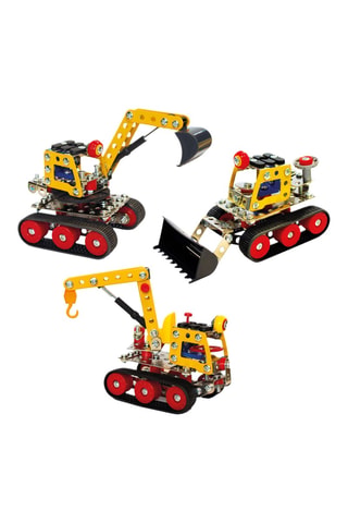 Coffret de construction métallique véhicules de chantier 3-en-1 - 217 pièces - Dès 7 ans