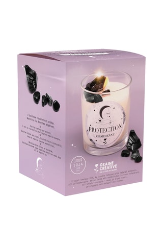 Kit bougie lithothérapie obsidienne - Boisé - 11 pièces - Dès 14 ans