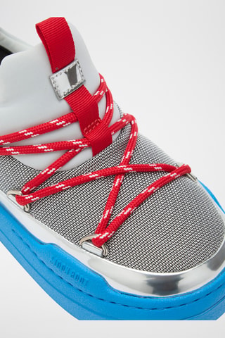Platform Sneakers Jr Park Low Lace Space Race - Zilverkleurig, blauw en rood