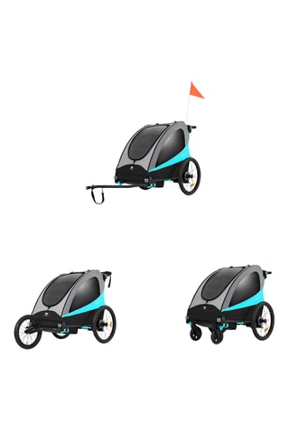 Remorque vélo Enfant 3-en-1 Nava - Bleu