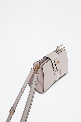 Bandolera de piel de serraje Angelina - Gris