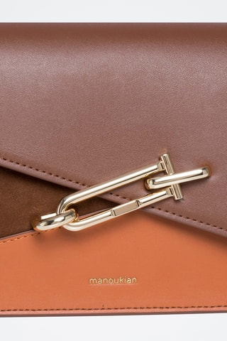 Bandolera de piel de serraje Mandy - Camel