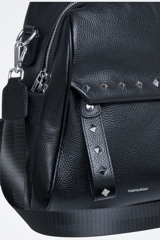 Mochila de piel Vitaly - Negro