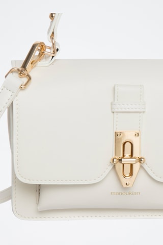 Sac à main en cuir Dovy - Blanc et doré