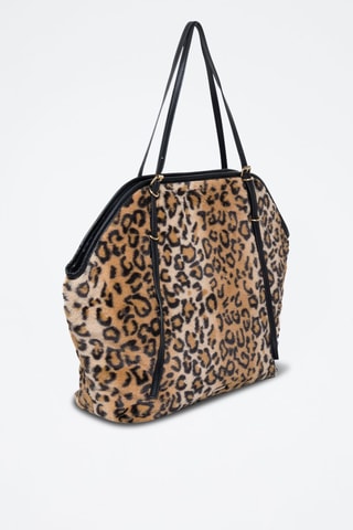 Bolso shopper Eglantine - Beige y negro
