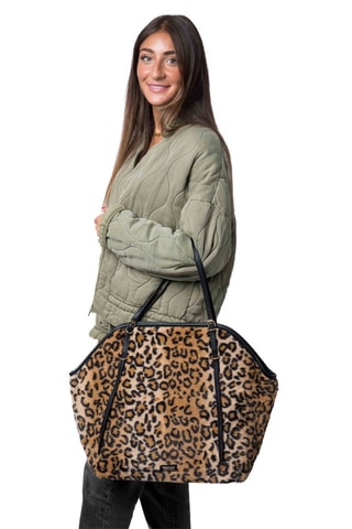Bolso shopper Eglantine - Beige y negro