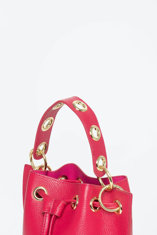 Bolso saco de piel Eden - Fucsia