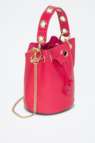 Bolso saco de piel Eden - Fucsia
