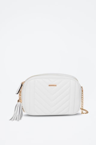Bandolera de piel de serraje Arion - Blanco
