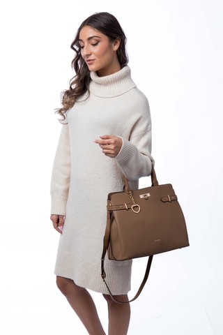 Bolso de piel de serraje Vanda - Marrón