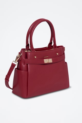 Bolso de piel de serraje Naila - Burdeos