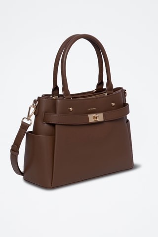 Bolso de piel de serraje Naila - Marrón
