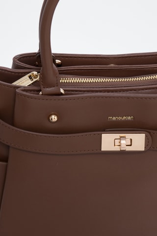 Bolso de piel de serraje Naila - Marrón