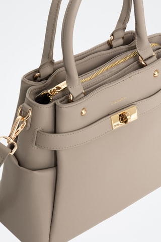 Bolso de piel de serraje Naila - Topo