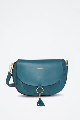 Bandolera de piel Ashley - Azul pato