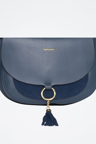 Bandolera de piel Ashley - Azul marino