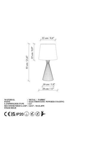 Lampe à poser - Noir - 40 W
