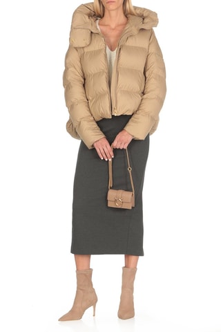 Sac bandoulière en cuir de veau - Marron clair