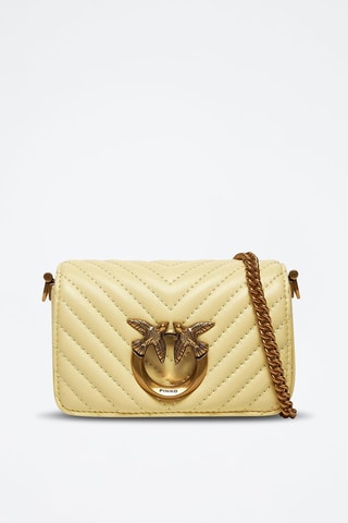 Sac bandoulière en cuir - Jaune pâle