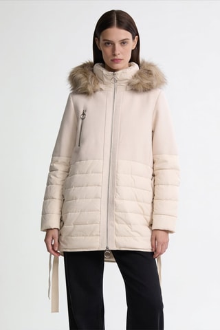Veste en laine à capuche - Beige