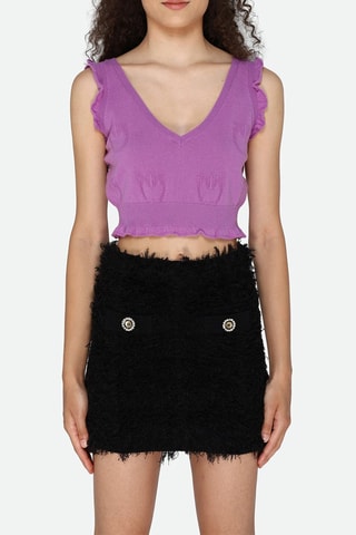 Crop top en cachemire - Violet