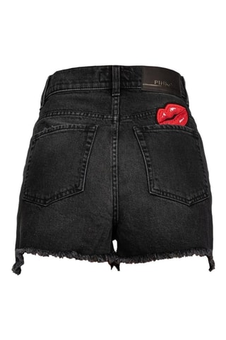 Short en jean - Anthracite et rouge