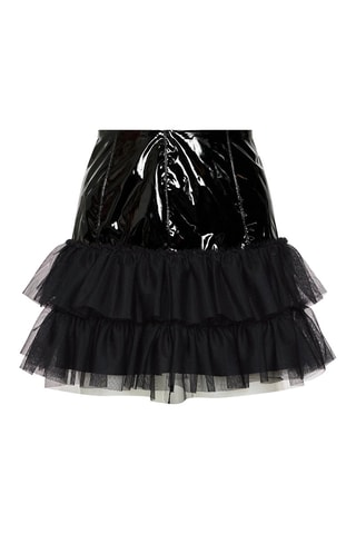 Minijupe taille haute volantée - Noir