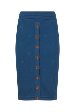 Jupe fourreau taille haute - Bleu