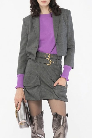Minijupe taille haute - Gris