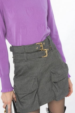 Minijupe taille haute - Gris