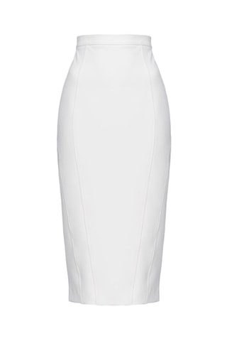 Jupe fourreau taille haute midi - Blanc