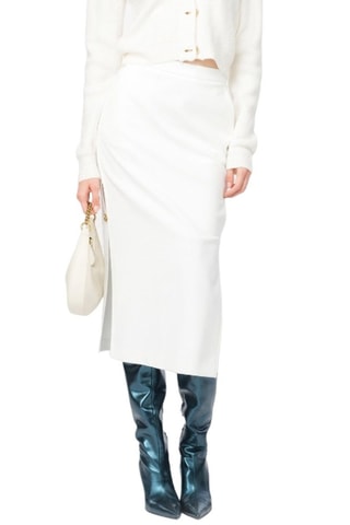 Jupe droite taille haute jupe longue - Blanc