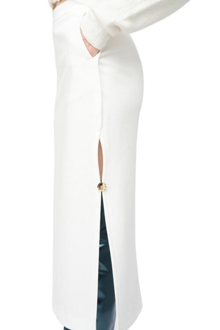 Jupe droite taille haute jupe longue - Blanc