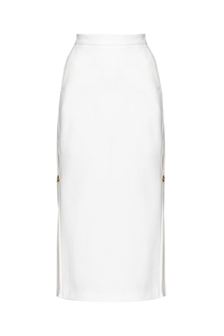 Jupe droite taille haute jupe longue - Blanc