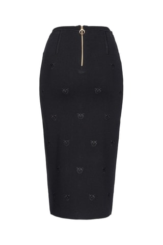 Jupe midi taille haute droite - Noir