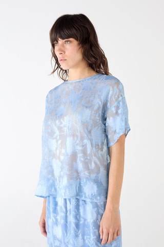 T-shirt en soie - Bleu