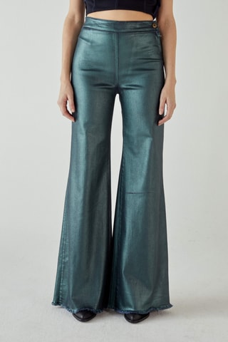 Jean flare taille haute - Bleu