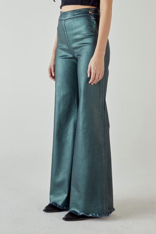 Jean flare taille haute - Bleu