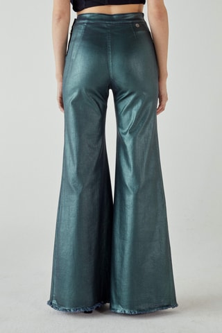 Jean flare taille haute - Bleu