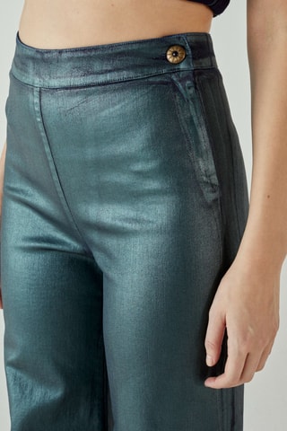 Jean flare taille haute - Bleu