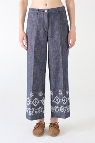Pantalon - Bleu et blanc